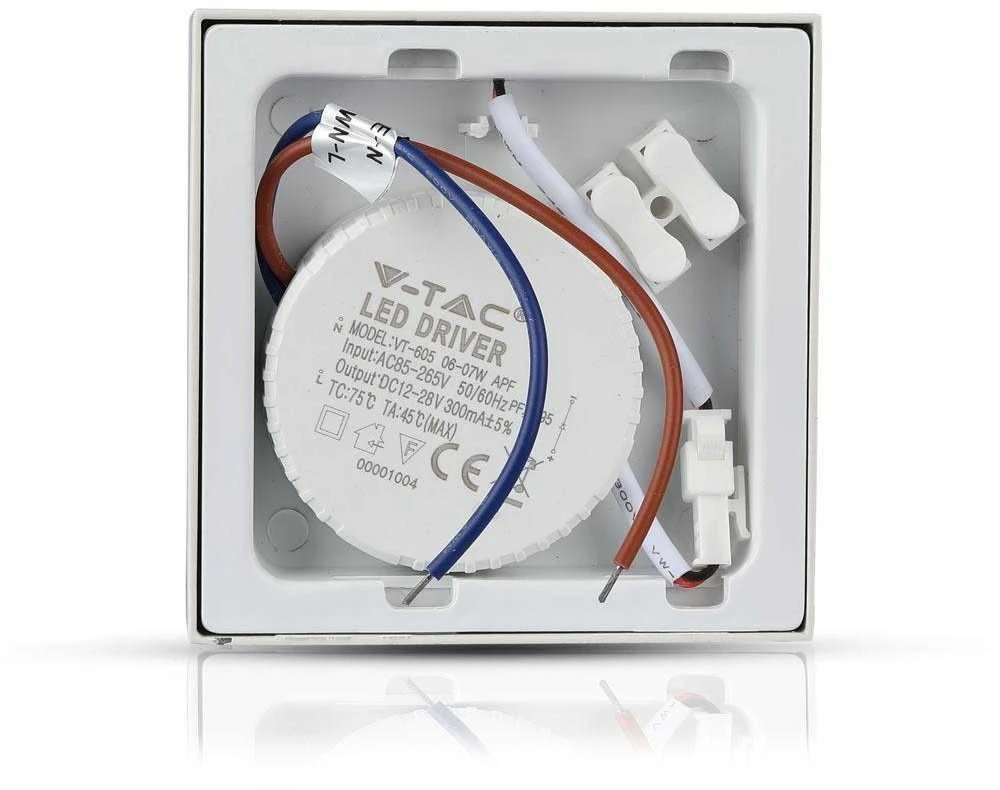 12W LED paviršinė panelė V-TAC, PREMIUM, kvadratinė, (6000K) šaltai balta