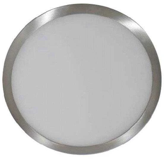 12W LED paviršinė panelė V-TAC, Šviesaus satino nikelio, apvali, (3000K) šiltai balta