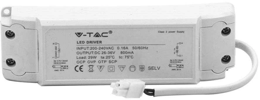 V-tac 29W LED panelė, 595x595mm, 6000K, su maitinimo šaltiniu