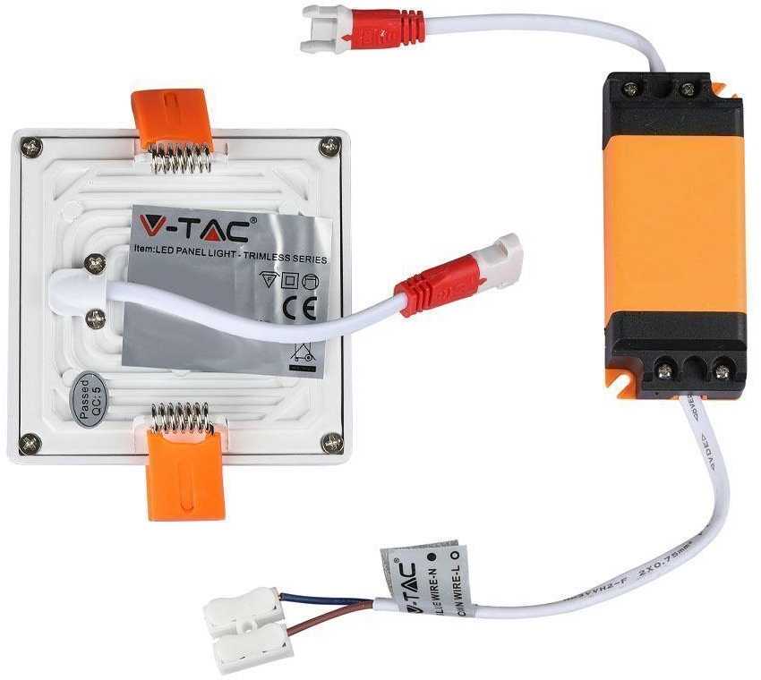 22W LED įmontuojama panelė V-TAC Trimless, kvadratinė (6000K) šaltai balta
