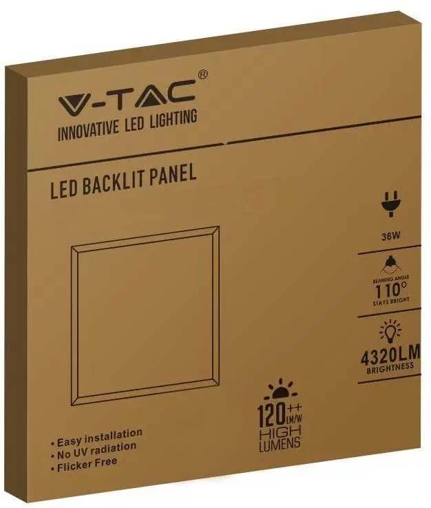 V-tac 36W LED panelė, 60x60cm, balta, 4000K
