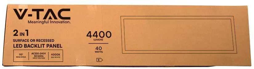V-tac 36W LED panelė, 120x30cm, balta, 6400K