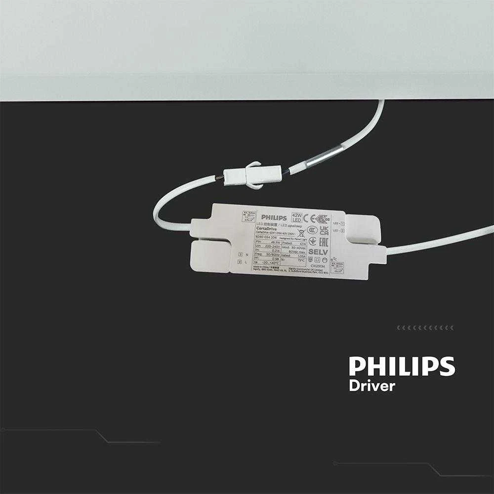 V-tac 40W LED panelė, 60x60cm, balta, 4000K, su PHILIPS maitinimo šaltiniu