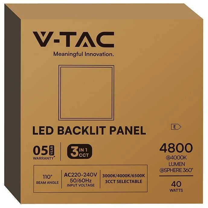 40W LED panelė, 60x60cm, balta, 3000/4000/6500K