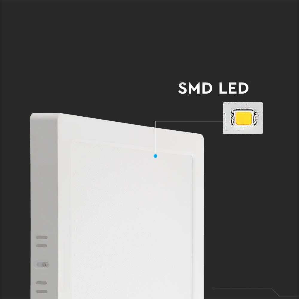 V-tac 6W LED paviršinė panelė, kvadratinė, balta, 4000K