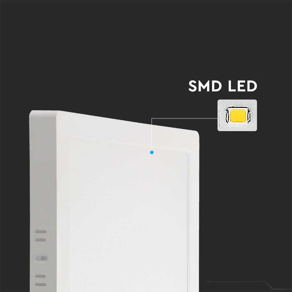 V-tac 24W LED paviršinė panelė, kvadratinė, balta, 4000K