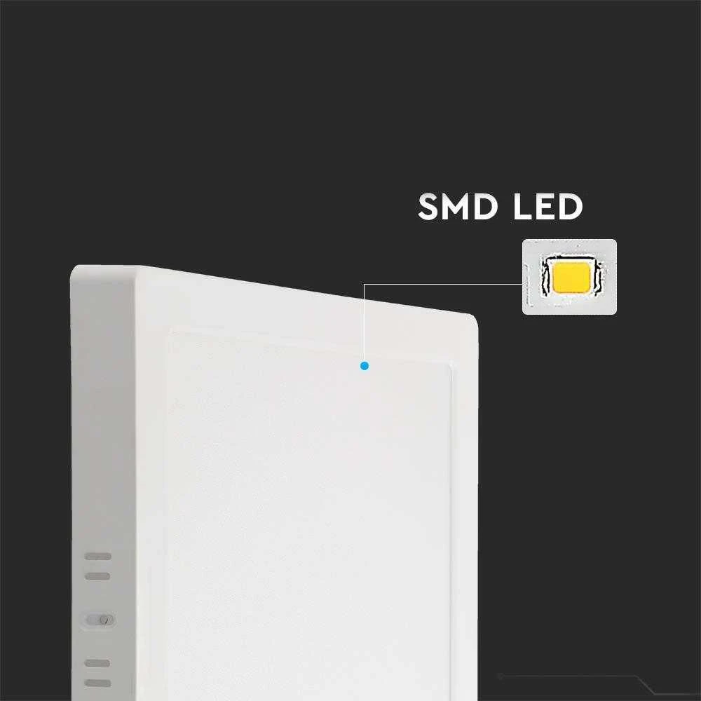 V-tac 18W LED paviršinė panelė, kvadratinė, balta, 4000K