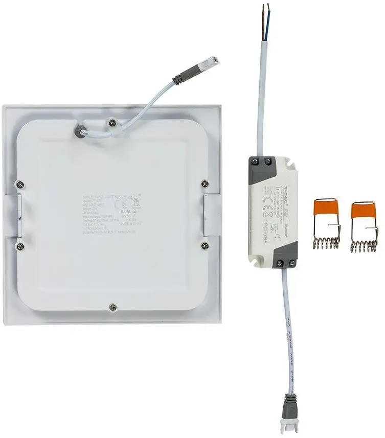 V-tac 12W LED įleidžiama panelė, balta, 2700K, su maitinimo šaltiniu