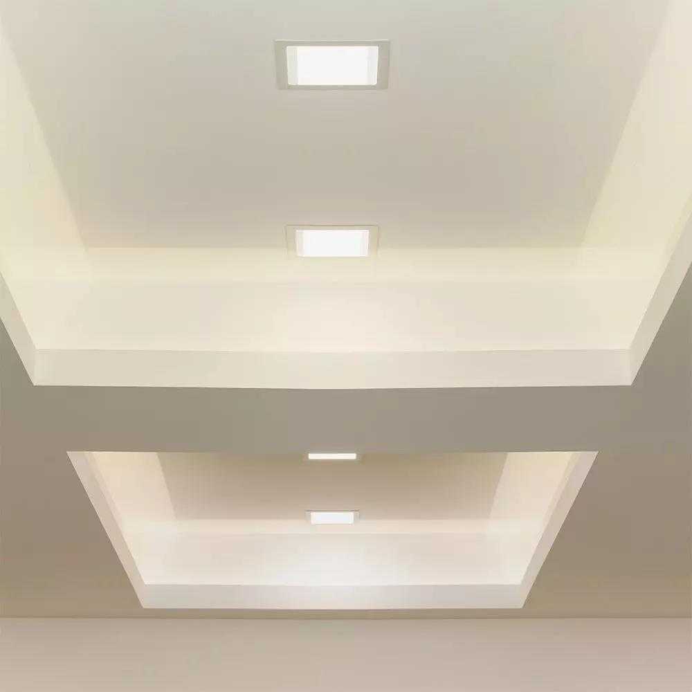V-tac 12W LED įleidžiama panelė, balta, 2700K, su maitinimo šaltiniu
