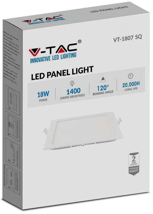 18W LED įleidžiama panelė, balta, 2700K, su maitinimo šaltiniu