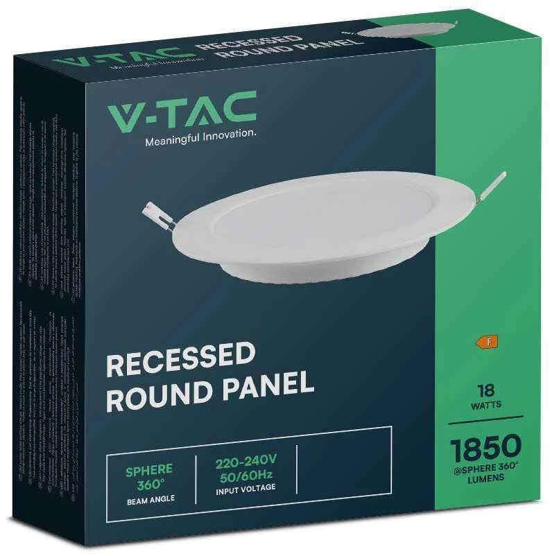 V-tac 18W LED įleidžiama panelė, balta, 3000K