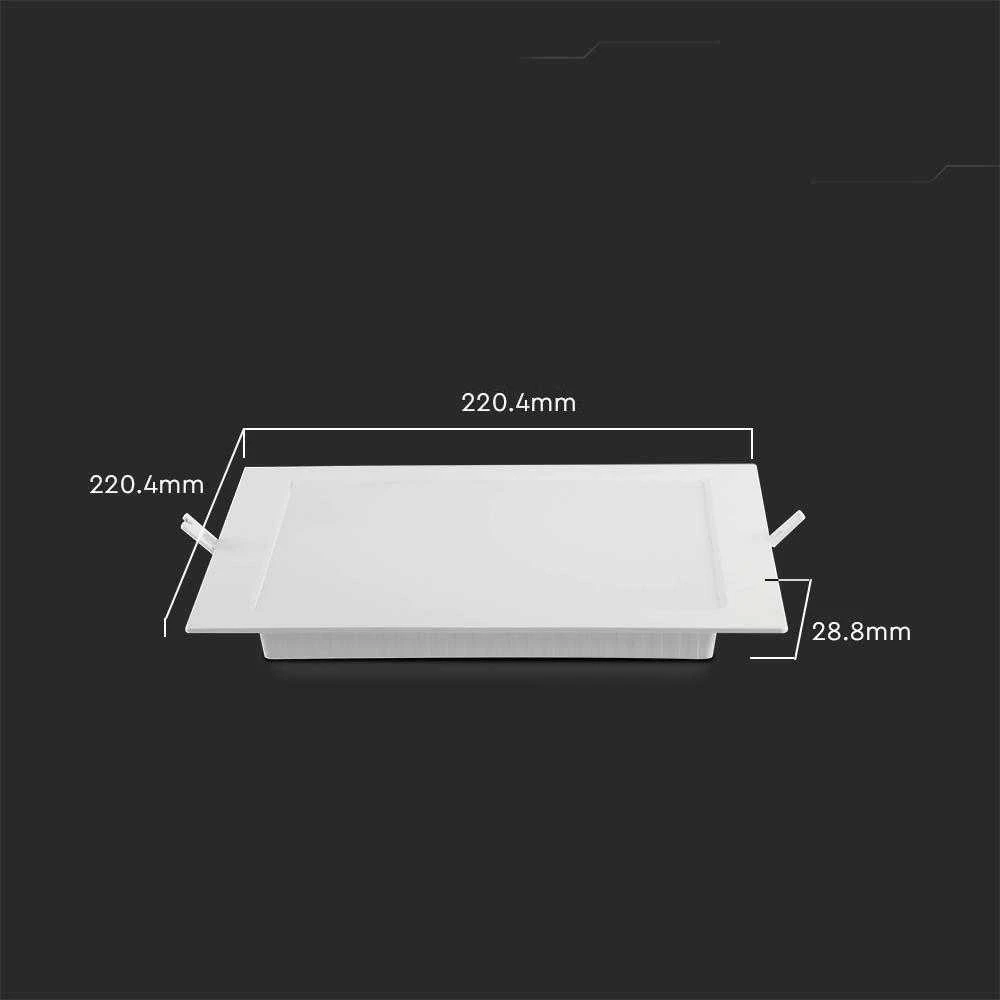 V-tac 18W LED įleidžiama panelė, kvadratinė, balta, 3000K