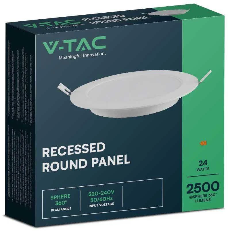 V-tac 24W LED įleidžiama panelė, balta, 3000K