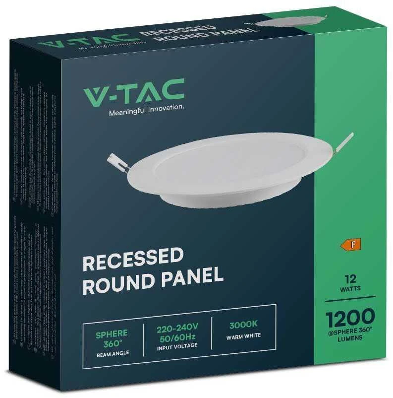 V-tac 12W LED įleidžiama panelė, balta, 4000K