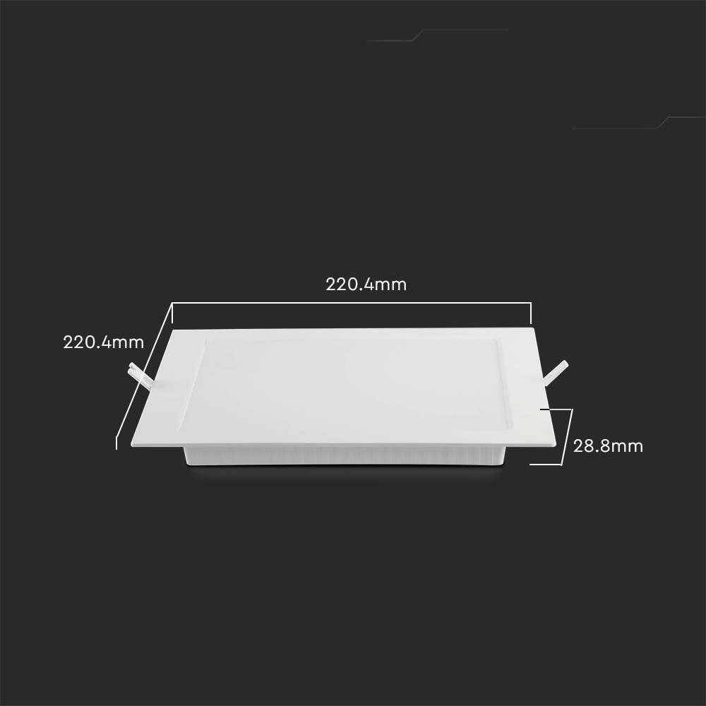 V-tac 18W LED įleidžiama panelė, kvadratinė, balta, 4000K