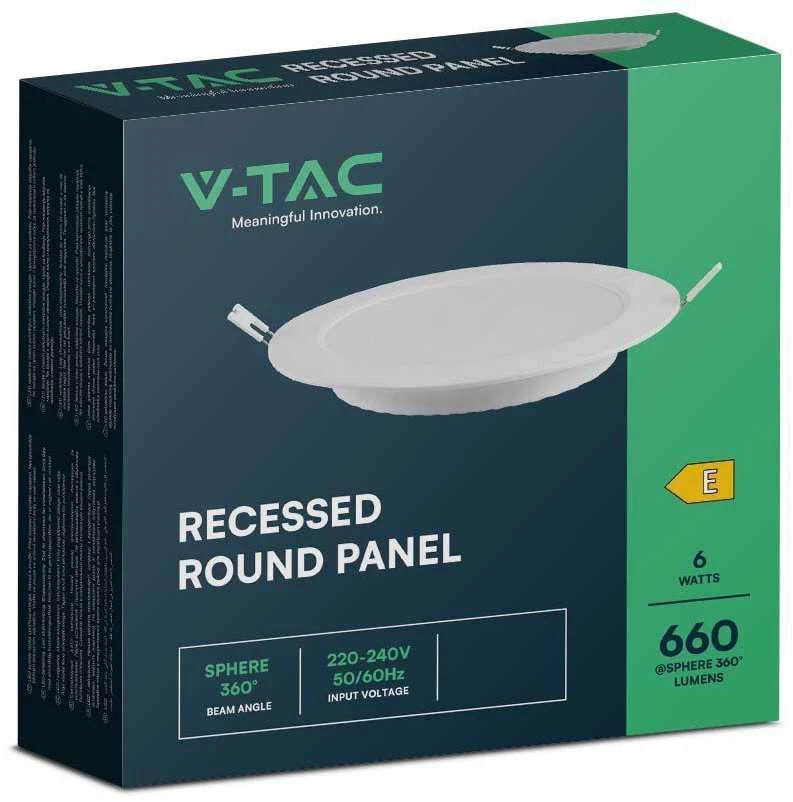 V-tac 6W LED įleidžiama panelė, balta, 4000K