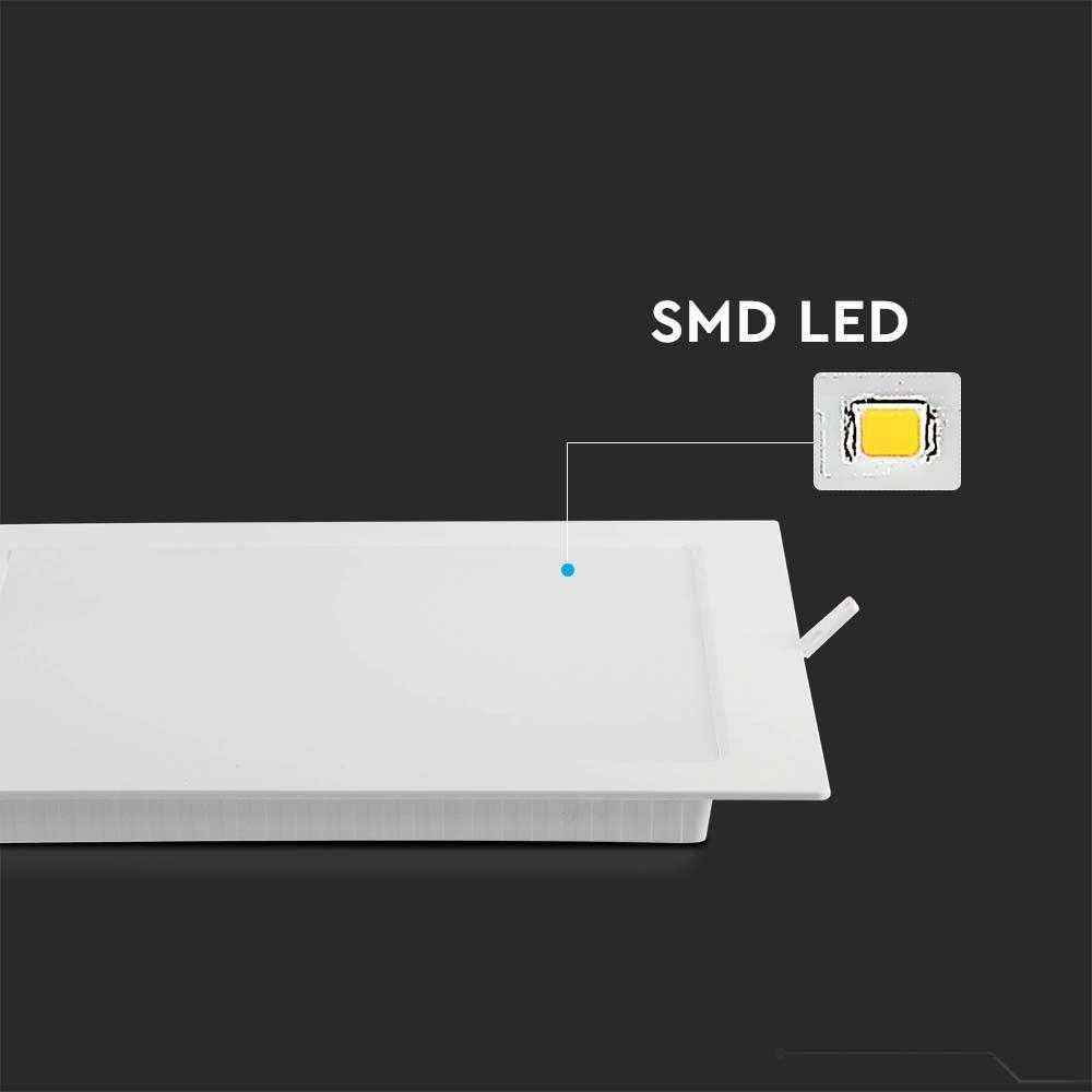V-tac 18W LED įleidžiama panelė, kvadratinė, balta, 4000K