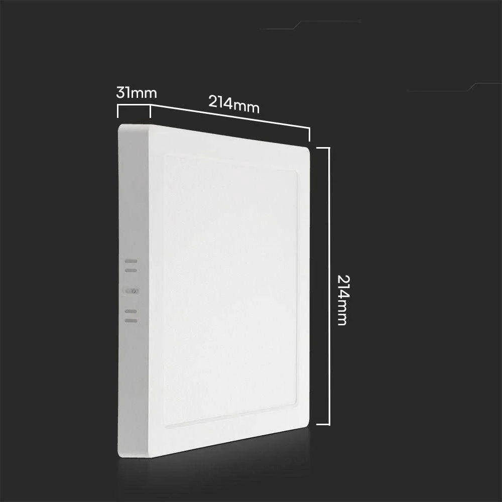 V-tac 18W LED paviršinė panelė, kvadratinė, balta, 3000K, SAMSUNG LED chip