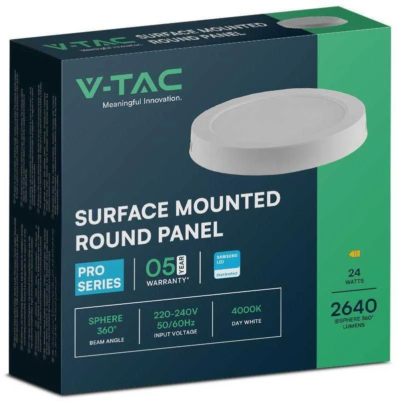 24W LED paviršinė panelė, balta, 4000K, SAMSUNG CHIP