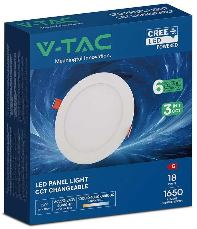 18W LED įleidžiama panelė, balta, 3000/4000/6500K, CREE LED chip