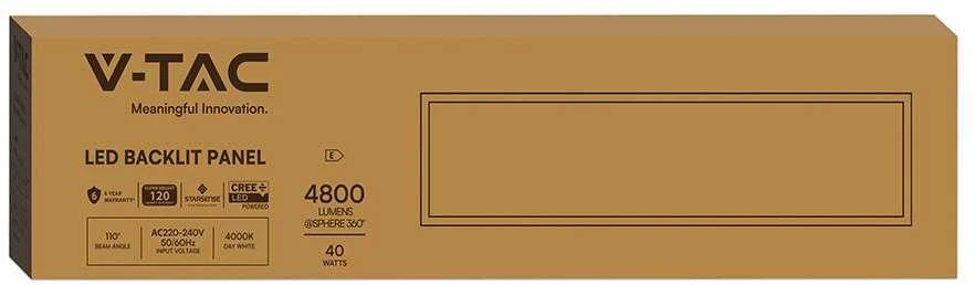 40W LED panelė, 120x30cm, balta, 4000K, CREE LED chip