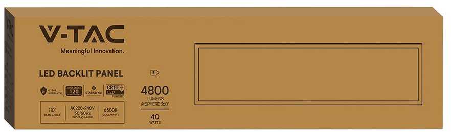 40W LED panelė, 120x30cm, balta, 6500K, CREE LED chip