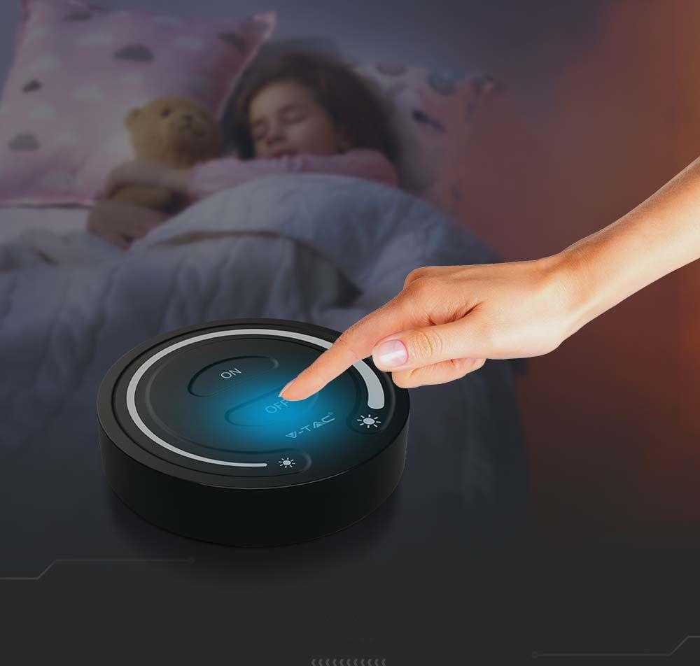 V-tac LED juostos dimeris, juodas, liečiamu ekranu