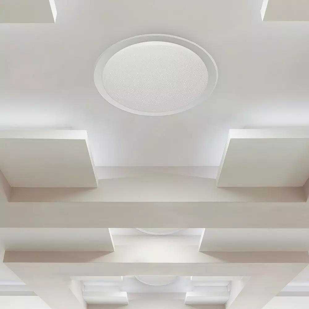 Lubinis šviestuvas V-tac 36W LED paviršinis šviestuvas, baltas, suderinamas su AMAZON ALEXA ir GOOGLE HOME, 2700-6500K/RGB