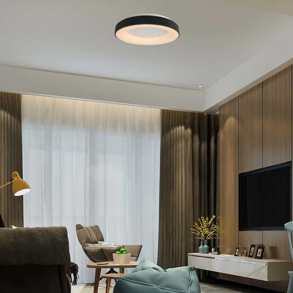 Lubinis šviestuvas V-tac 49W LED paviršinis šviestuvas, juodas, 3000K, dimeriuojamas