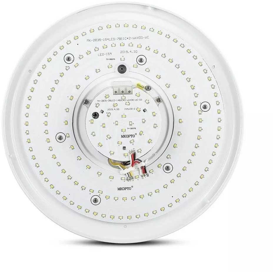 Lubinis šviestuvas V-tac 60W paviršinis šviestuvas, 3in1, dimeriuojamas pulteliu, baltas, su žvaigždėtu banguotu dangteliu