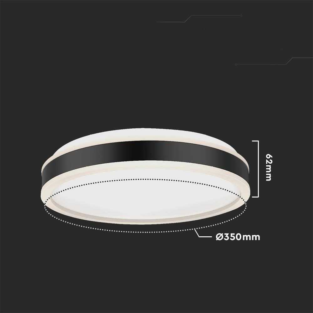 Lubinis šviestuvas 18W LED paviršinis šviestuvas, juodas, 4000K