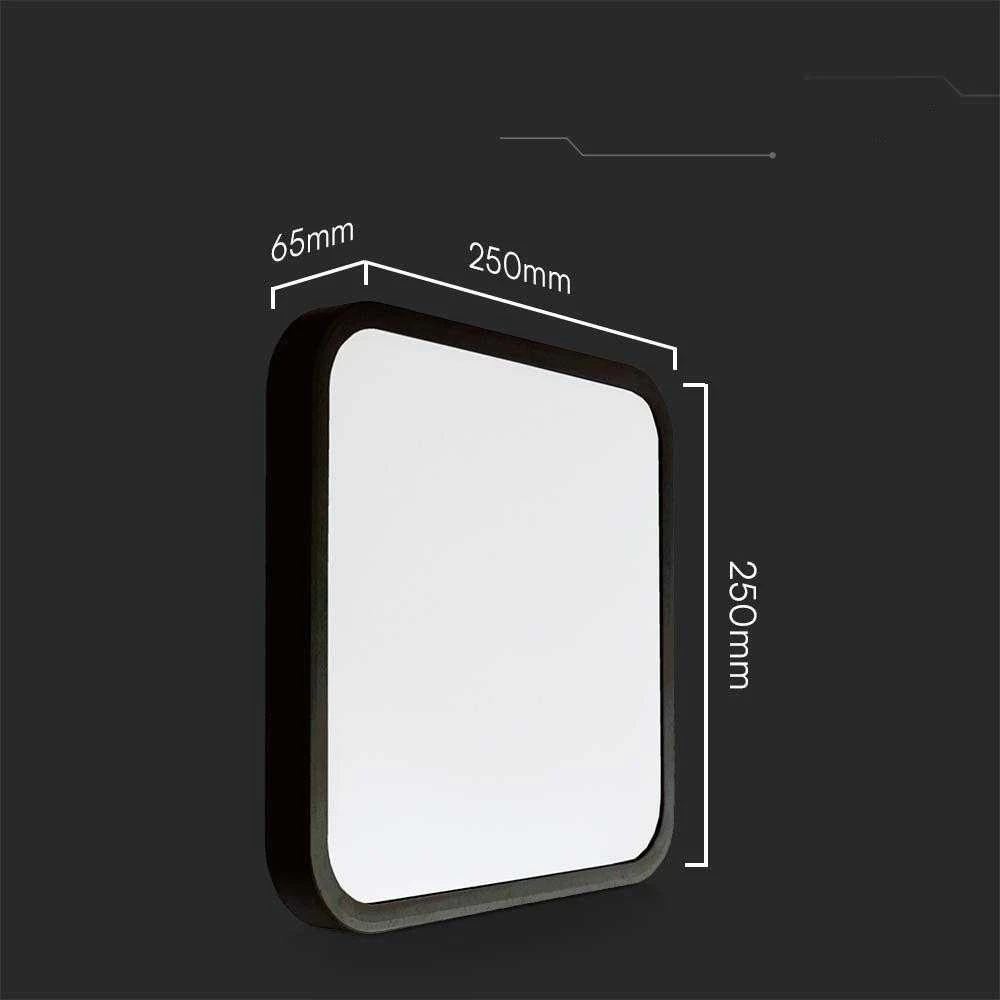 Sieninis šviestuvas 18W LED paviršinis šviestuvas, kvadratinis, juodu korpusu, 4000K, IP44