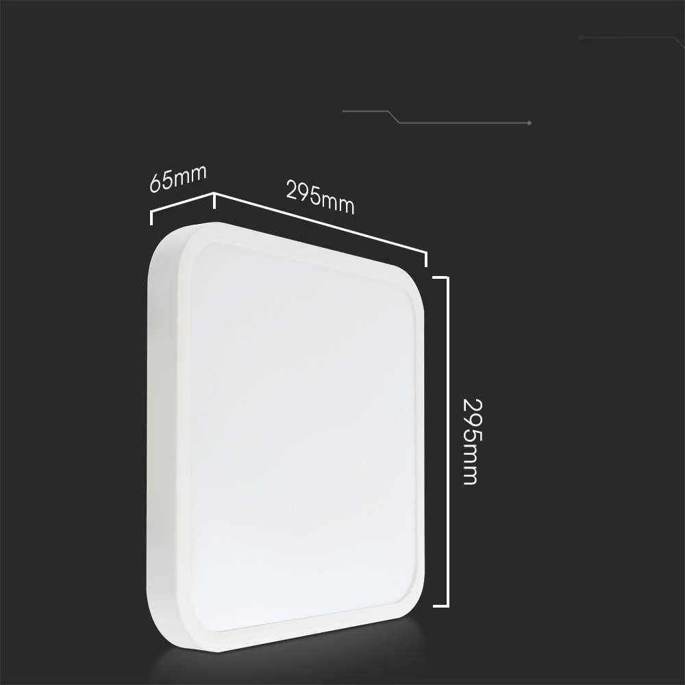 Sieninis šviestuvas V-tac 18W LED paviršinis šviestuvas, baltas, 4000K, IP44, su judesio davikliu