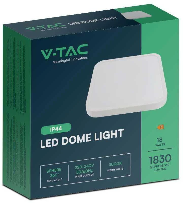 Sieninis šviestuvas 18W LED paviršinis šviestuvas, kvadratinis, baltas, 4000K, IP44