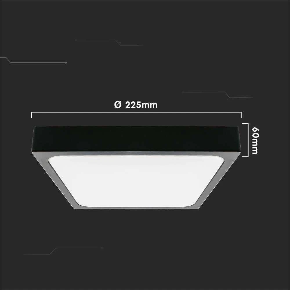 Lubinis šviestuvas V-tac 18W LED paviršinis šviestuvas, juodu korpusu, 4000K, IP44