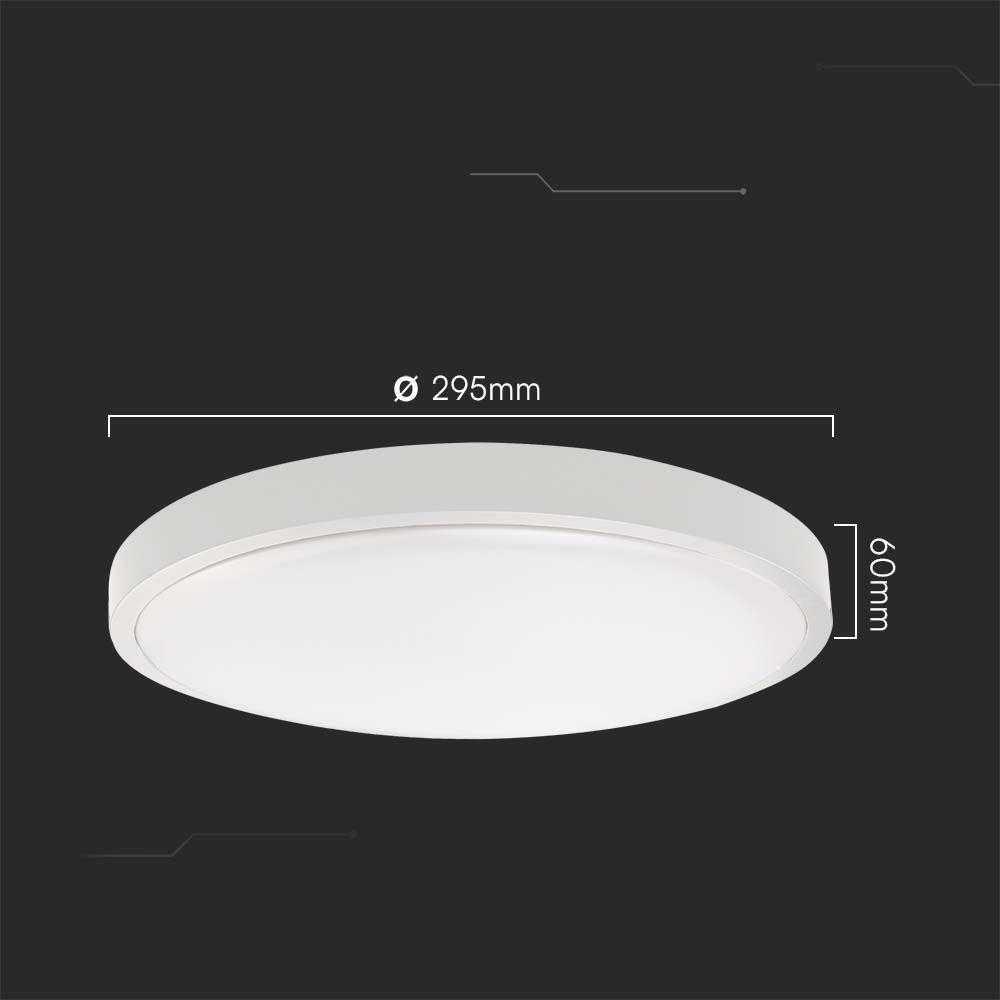 Lubinis šviestuvas 18W LED paviršinis šviestuvas, baltas, 6500K, IP44, su judesio davikliu
