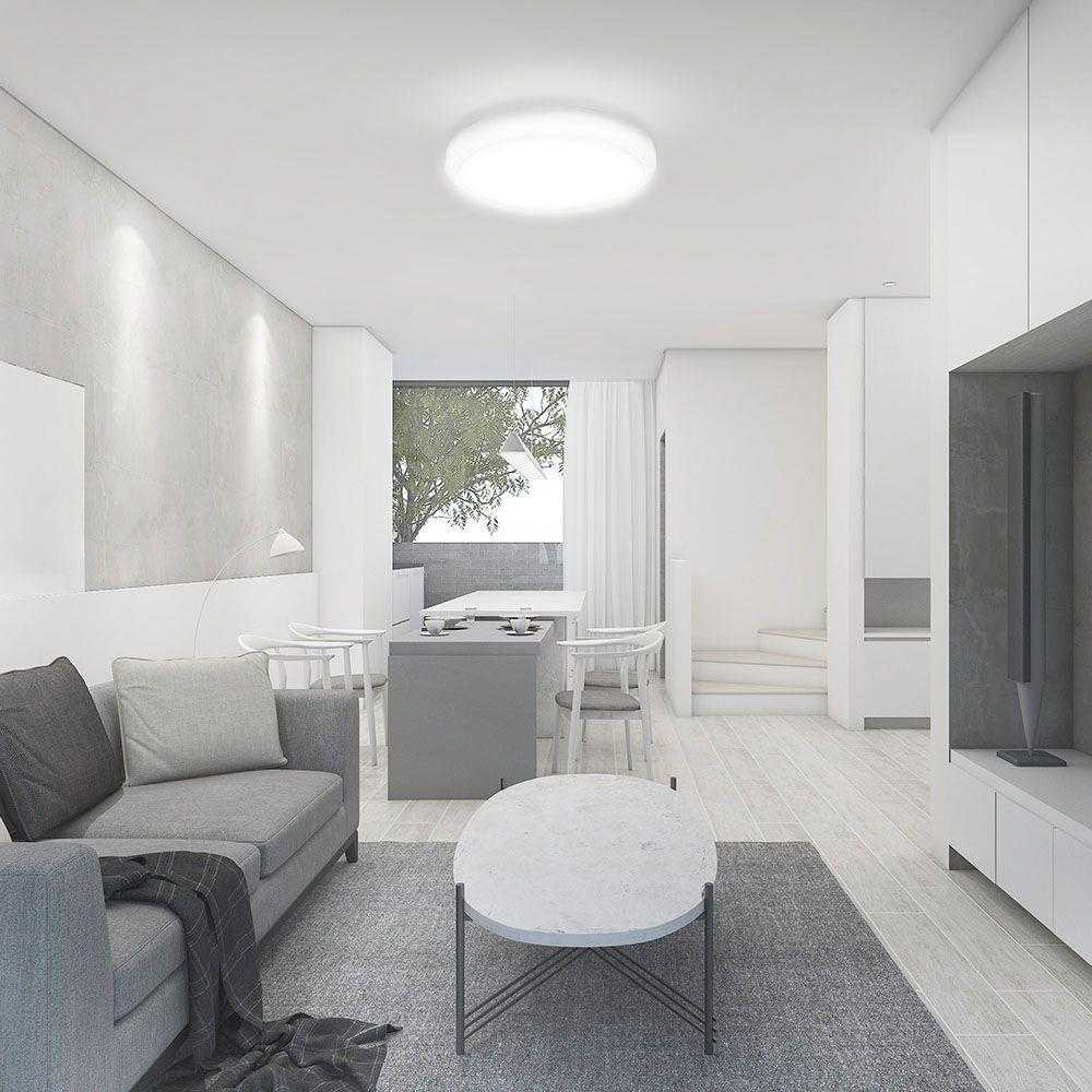 Lubinis šviestuvas 18W LED paviršinis šviestuvas, baltas, 6500K, IP44, su judesio davikliu