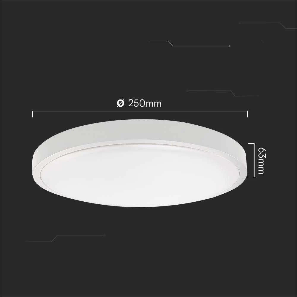 Lubinis šviestuvas V-tac 18W LED paviršinis šviestuvas, baltas, 6500K, IP44
