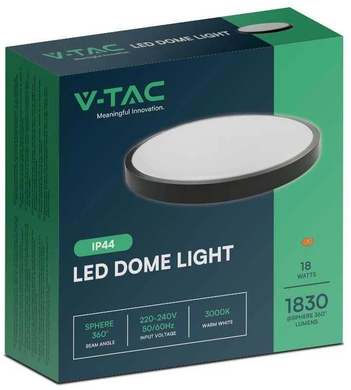 Sieninis šviestuvas 18W LED paviršinis šviestuvas, juodu korpusu, 4000K, IP44