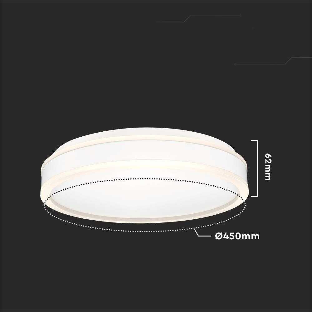 Lubinis šviestuvas 24W LED paviršinis šviestuvas, baltas, 4000K