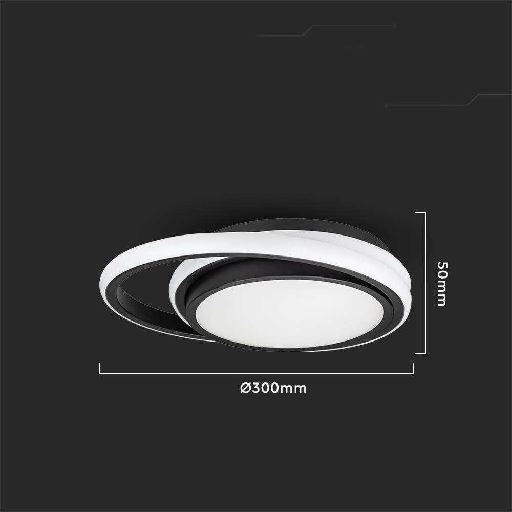 Lubinis šviestuvas 24W LED paviršinis šviestuvas, juodas, 4000K