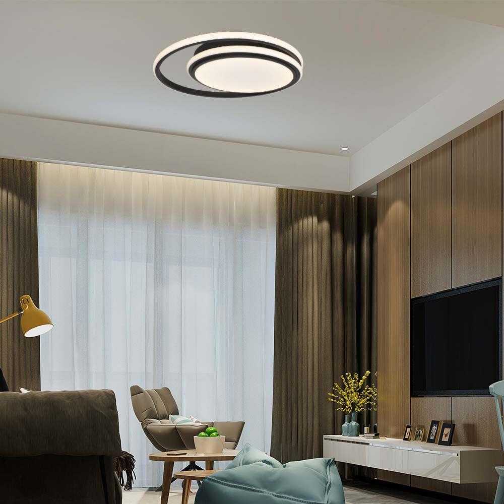 Lubinis šviestuvas 24W LED paviršinis šviestuvas, juodas, 4000K