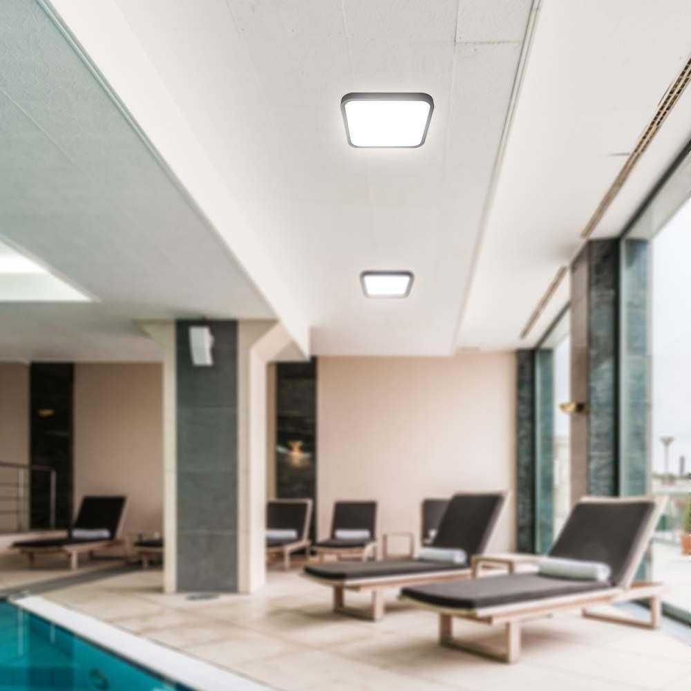 Sieninis šviestuvas 24W LED paviršinis šviestuvas, kvadratinis, juodu korpusu, 6500K, IP44