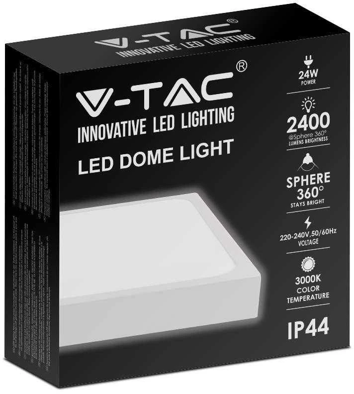 V-tac 24W LED paviršinis šviestuvas, baltas, 4000K, IP44