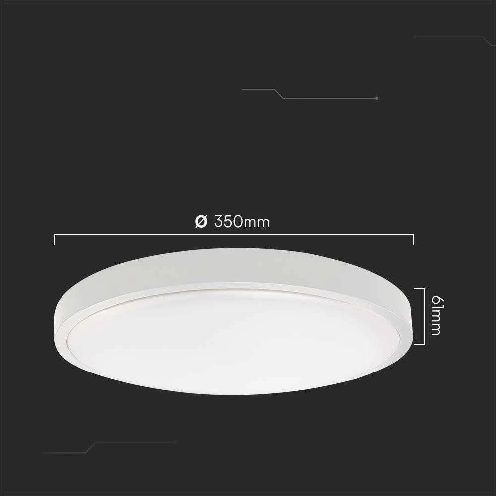 Lubinis šviestuvas V-tac 24W LED paviršinis šviestuvas, baltas, 3000K, IP44, su judesio davikliu