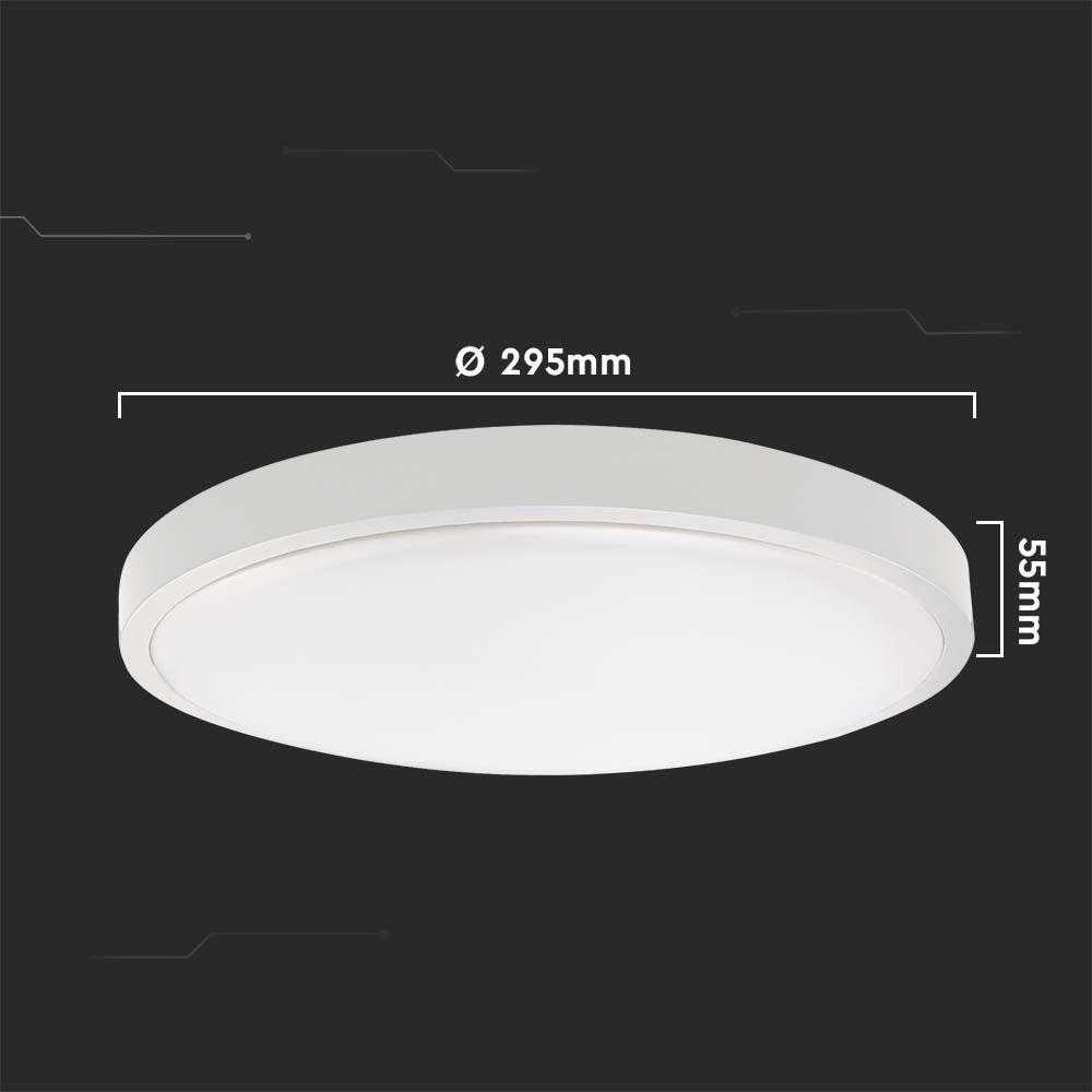 Sieninis šviestuvas V-tac 24W LED paviršinis šviestuvas, baltas, 6500K, IP44