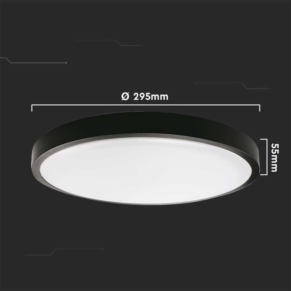 Lubinis šviestuvas V-tac 24W LED paviršinis šviestuvas, juodu korpusu, 4000K, IP44