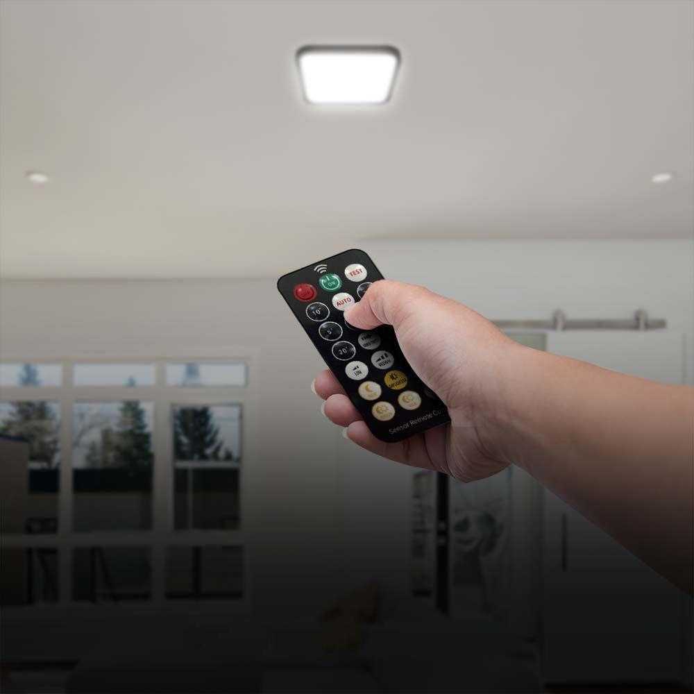 Sieninis šviestuvas V-tac 36W LED paviršinis šviestuvas, kvadratinis, juodu korpusu, 4000K, IP44, su judesio davikliu