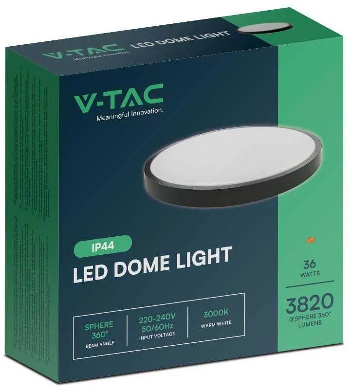 Sieninis šviestuvas 36W LED paviršinis šviestuvas, juodu korpusu, 3000K, IP44