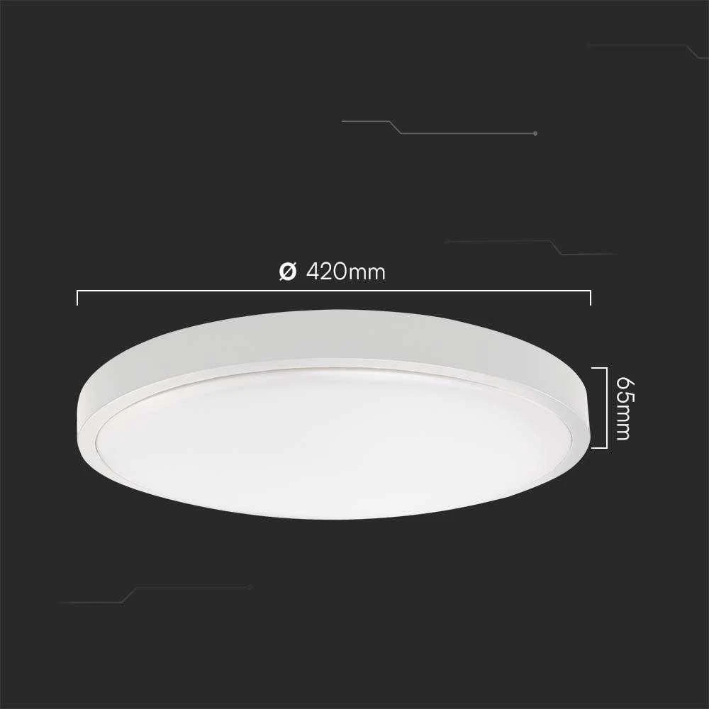 Lubinis šviestuvas V-tac 36W LED paviršinis šviestuvas, baltas, 4000K, IP44, su judesio davikliu